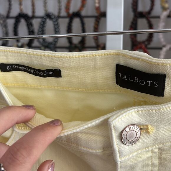 TALBOTS straight leg crop size 6 butter yellow spring pastel euc - Picture 4 of 5